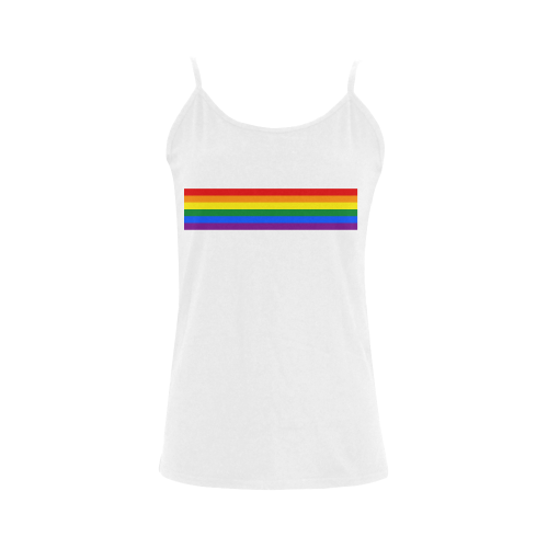 Gay Pride Rainbow Stripes Women's Spaghetti Top (USA Size) (Model T34)