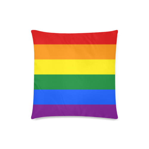 Gay Pride Rainbow Flag Stripes Custom Zippered Pillow Case 18"x18"(Twin Sides)