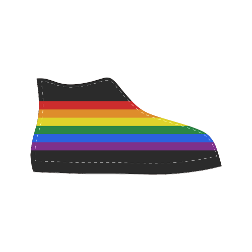 Gay Pride Rainbow Flag Stripes Men’s Classic High Top Canvas Shoes (Model 017)