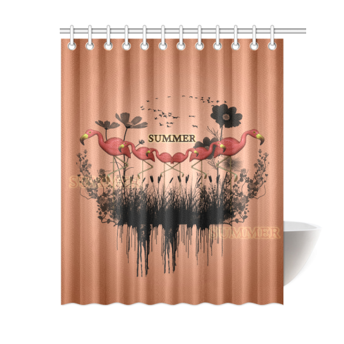 Summer design with flamingo Shower Curtain 60"x72"