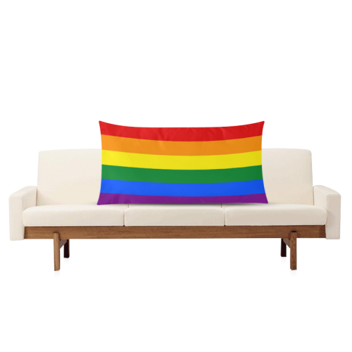 Gay Pride Rainbow Flag Stripes Rectangle Pillow Case 20"x36"(Twin Sides)