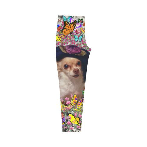 Chi Chi in Yellow Butterflies, Chihuahua Puppy Dog Capri Legging (Model L02)