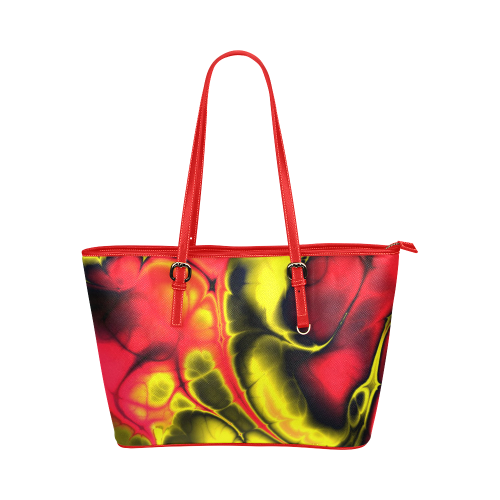 awesome fractal 36 Leather Tote Bag/Large (Model 1651)