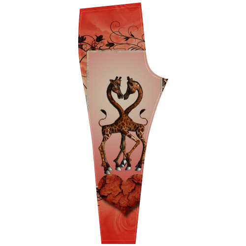 Giraffe in love Cassandra Women's Leggings (Model L01)