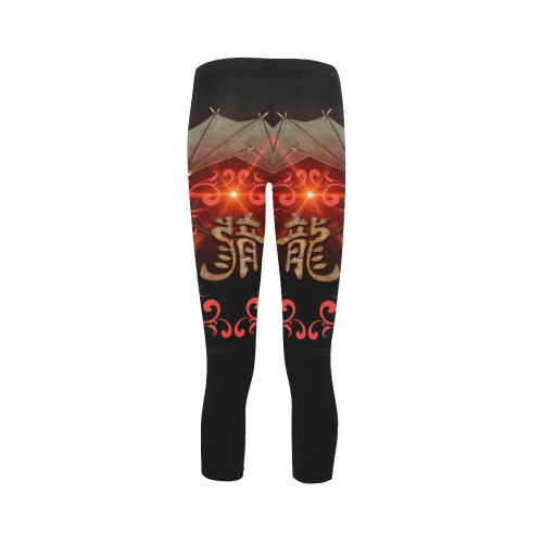 Hieroglyph, the dragon Capri Legging (Model L02)