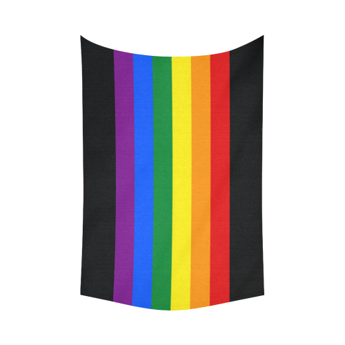 Gay Pride Rainbow Flag Stripes Cotton Linen Wall Tapestry 90"x 60"