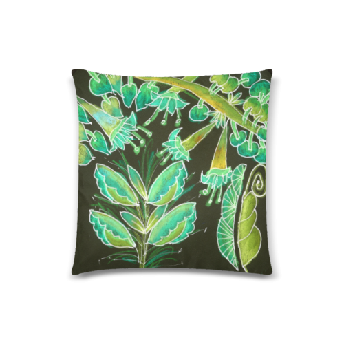 Irish Garden, Lime Green Flowers Dance in Joy Custom Zippered Pillow Case 18"x18" (one side)