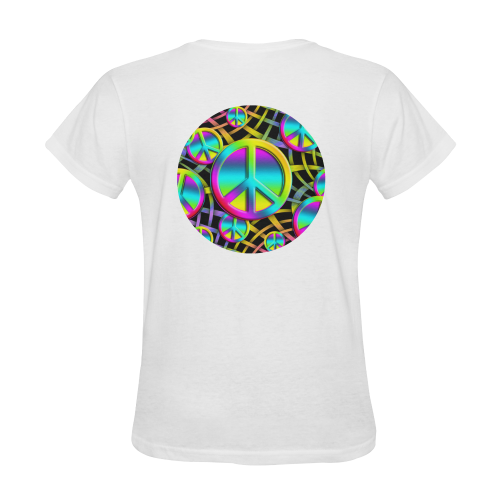 Neon Colorful Peace Pattern Sunny Women's T-shirt (Model T05)