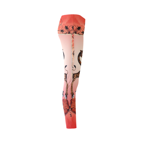 Giraffe in love Cassandra Women's Leggings (Model L01)