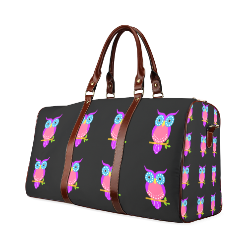 Owl Pattern Waterproof Travel Bag/Small (Model 1639)