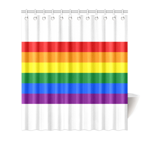 Gay Pride Rainbow Flag Stripes Shower Curtain 66"x72"
