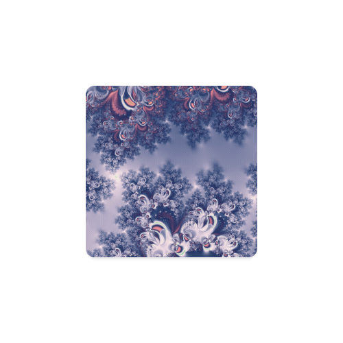 Purple Frost Fractal Square Coaster