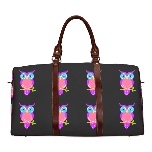 Owl Pattern Waterproof Travel Bag/Small (Model 1639)