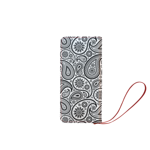 Black Paisley Pattern Women's Clutch Wallet (Model 1637)