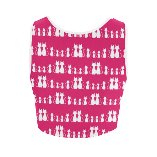 Cat Pattern Women's Crop Top (Model T42)