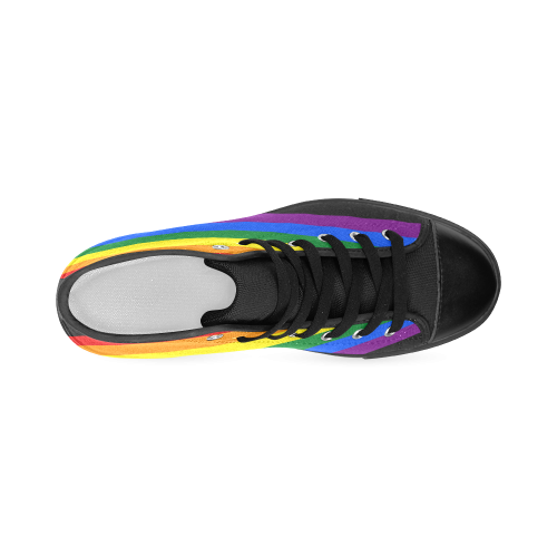 Gay Pride Rainbow Flag Stripes Men’s Classic High Top Canvas Shoes (Model 017)