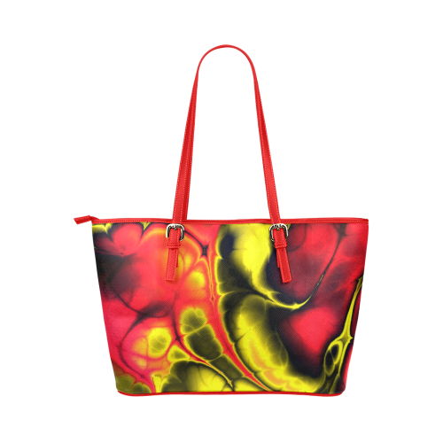 awesome fractal 36 Leather Tote Bag/Small (Model 1651)