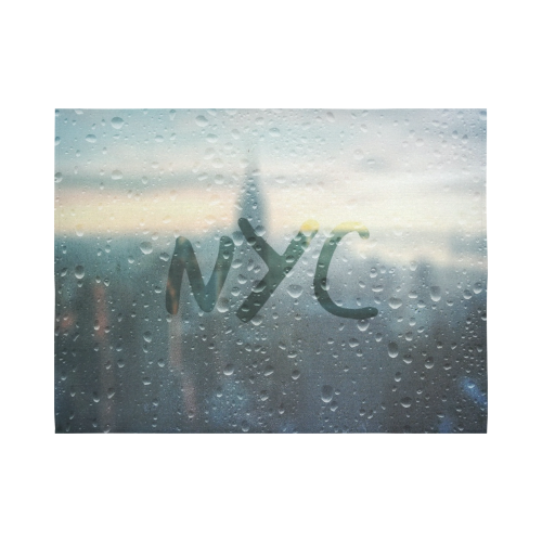 Rainy Day in NYC Cotton Linen Wall Tapestry 80"x 60"