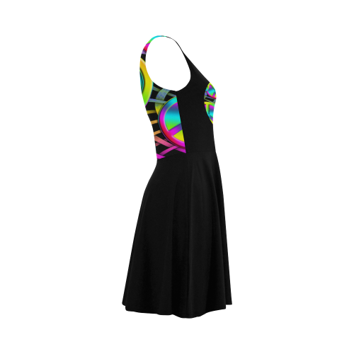 Neon Colorful Peace Pattern Atalanta Sundress (Model D04)