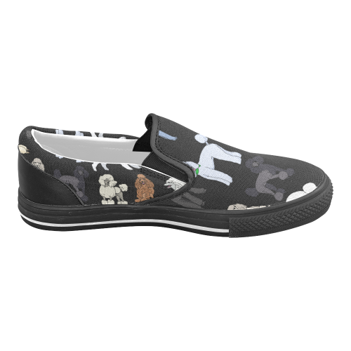 poodlesblack Women's Unusual Slip-on Canvas Shoes (Model 019)