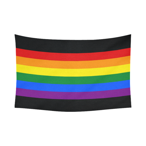 Gay Pride Rainbow Flag Stripes Cotton Linen Wall Tapestry 90"x 60"