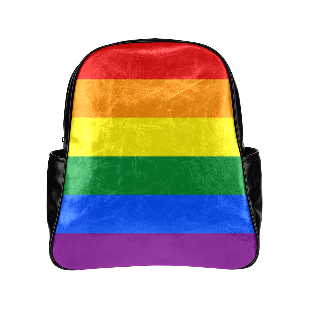 Gay Pride Rainbow Flag Stripes Multi Pockets Backpack Model 1636 Id D347635