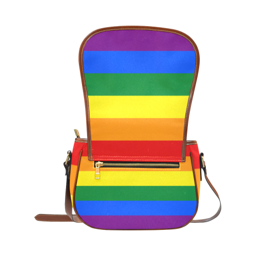 Gay Pride Rainbow Flag Stripes Saddle Bag/Small (Model 1649) Full Customization