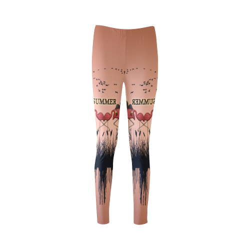 Summer design with flamingo Cassandra Women's Leggings (Model L01)