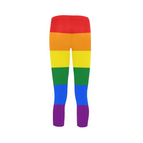 Gay Pride Rainbow Flag Stripes Capri Legging (Model L02)