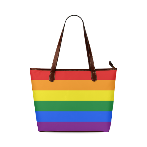 Gay Pride Rainbow Flag Stripes Shoulder Tote Bag (Model 1646)