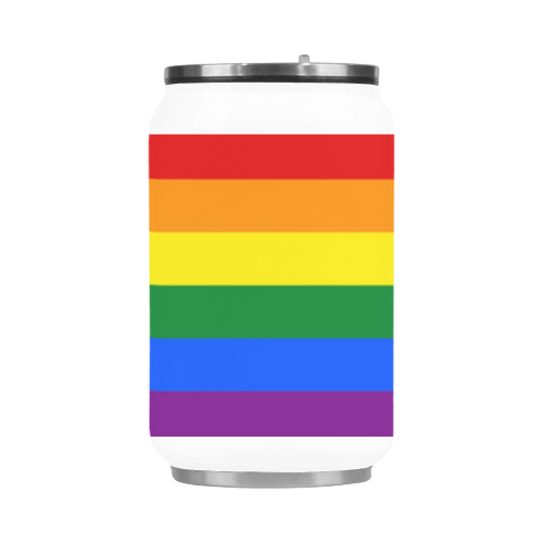 Gay Pride Rainbow Flag Stripes Stainless Steel Vacuum Mug (10.3OZ)