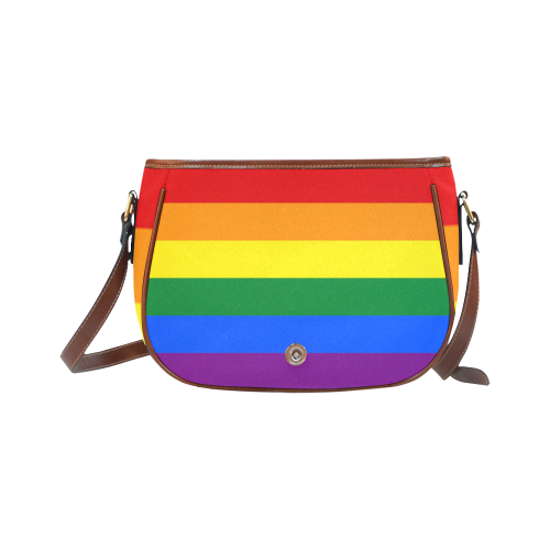 Gay Pride Rainbow Flag Stripes Saddle Bag/Small (Model 1649) Full Customization