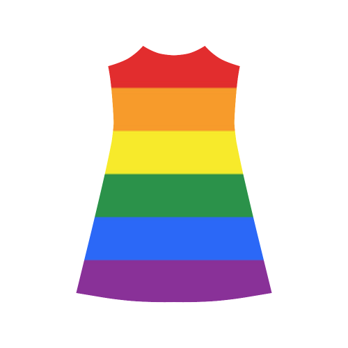 Gay Pride Rainbow Flag Stripes Alcestis Slip Dress (Model D05)