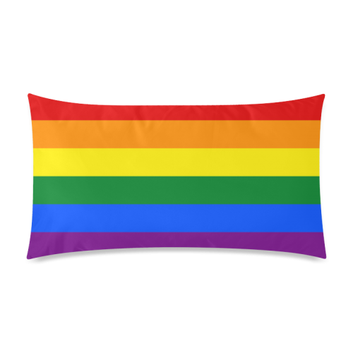 Gay Pride Rainbow Flag Stripes Rectangle Pillow Case 20"x36"(Twin Sides)