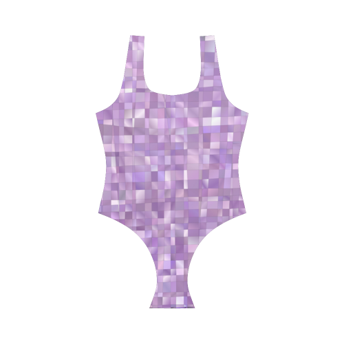 Purple Pearl Mosaic Vest One Piece Swimsuit (Model S04)