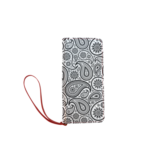 Black Paisley Pattern Women's Clutch Wallet (Model 1637)