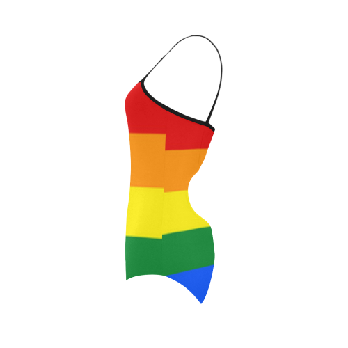 Gay Pride Rainbow Flag Stripes Strap Swimsuit ( Model S05)