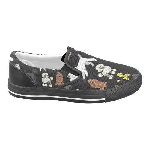 poodlesblack Women's Unusual Slip-on Canvas Shoes (Model 019)