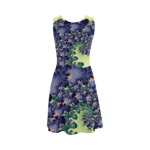 Fantastical Purple Feathers Fractal Abstract Atalanta Sundress (Model D04)