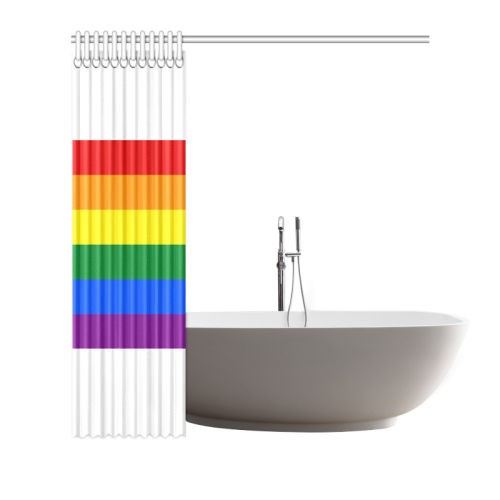 Gay Pride Rainbow Flag Stripes Shower Curtain 66"x72"