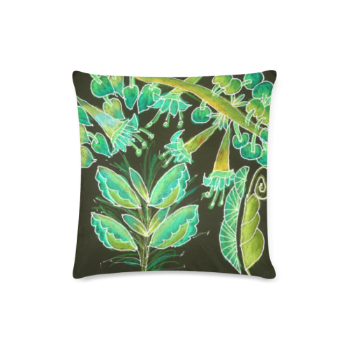 Irish Garden, Lime Green Flowers Dance in Joy Custom Zippered Pillow Case 16"x16"(Twin Sides)
