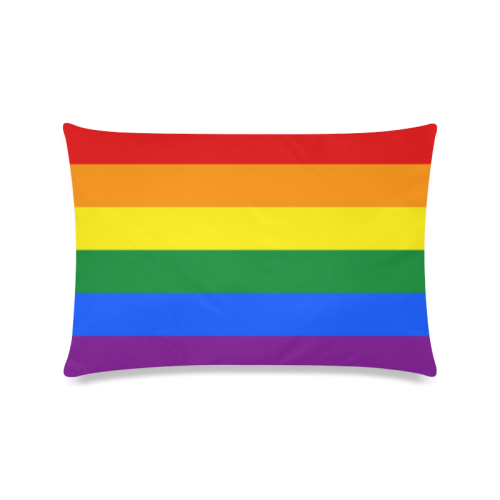 Gay Pride Rainbow Flag Stripes Custom Zippered Pillow Case 16"x24"(Twin Sides)