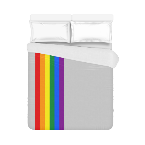 Gay Pride Rainbow Flag Stripes Duvet Cover 86"x70" ( All-over-print)