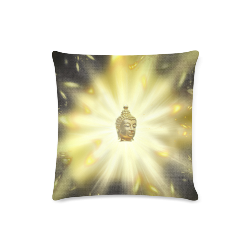 head of golden buddha in light Custom Zippered Pillow Case 16"x16"(Twin Sides)