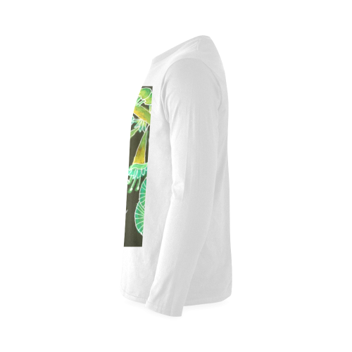 Irish Garden, Lime Green Flowers Dance in Joy Sunny Men's T-shirt (long-sleeve) (Model T08)