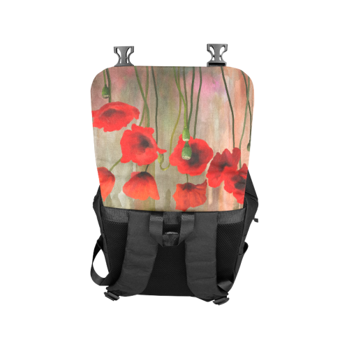 Watercolor Poppies Casual Shoulders Backpack (Model 1623)