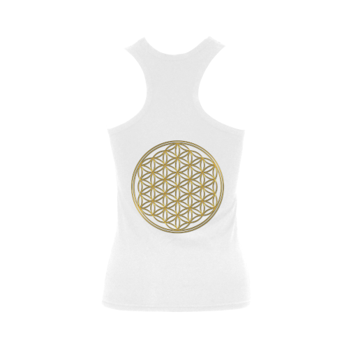 FLOWER OF LIFE gold Women's Shoulder-Free Tank Top (Model T35)