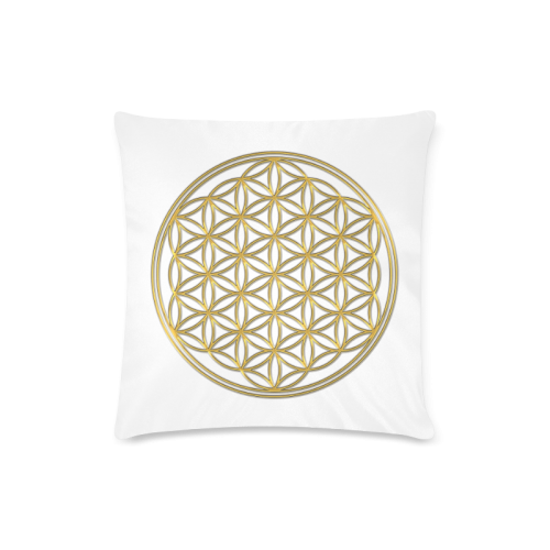 FLOWER OF LIFE gold Custom Zippered Pillow Case 16"x16" (one side)