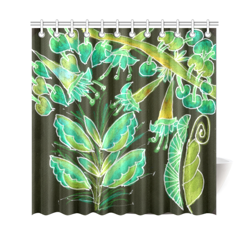Irish Garden, Lime Green Flowers Dance in Joy Shower Curtain 69"x70"