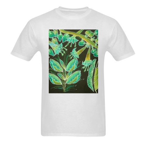 Irish Garden, Lime Green Flowers Dance in Joy Men's T-Shirt in USA Size (Two Sides Printing)